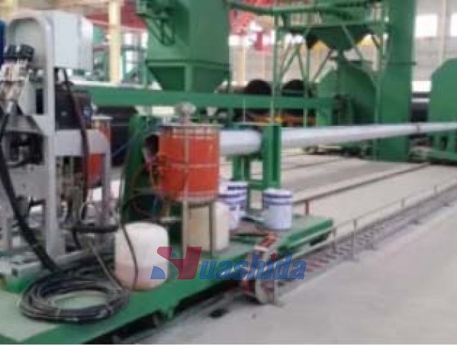 Steel pipe outer 3PE/inner liquid coating spray anti-corrosion production line