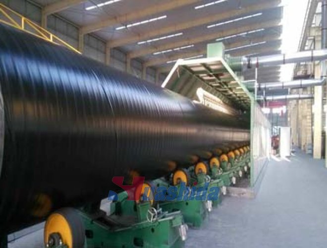 Steel pipe outer 3PE/inner liquid coating spray anti-corrosion production line