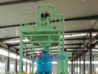 Steel pipe inner wall sand blasting rust removal production line