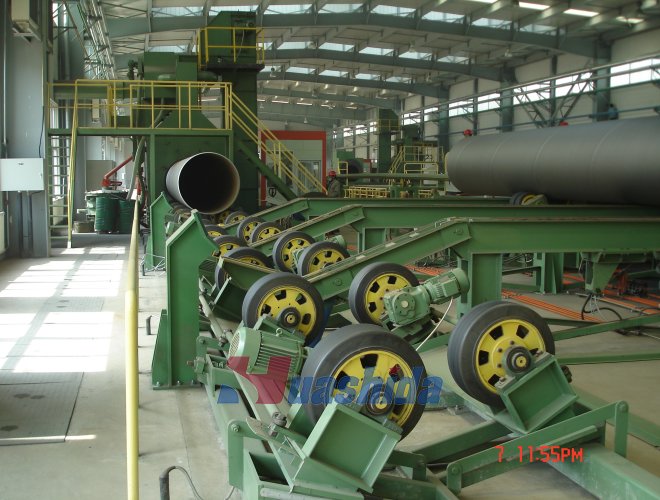 Steel Pipe Outer Wall Shot Blasting line